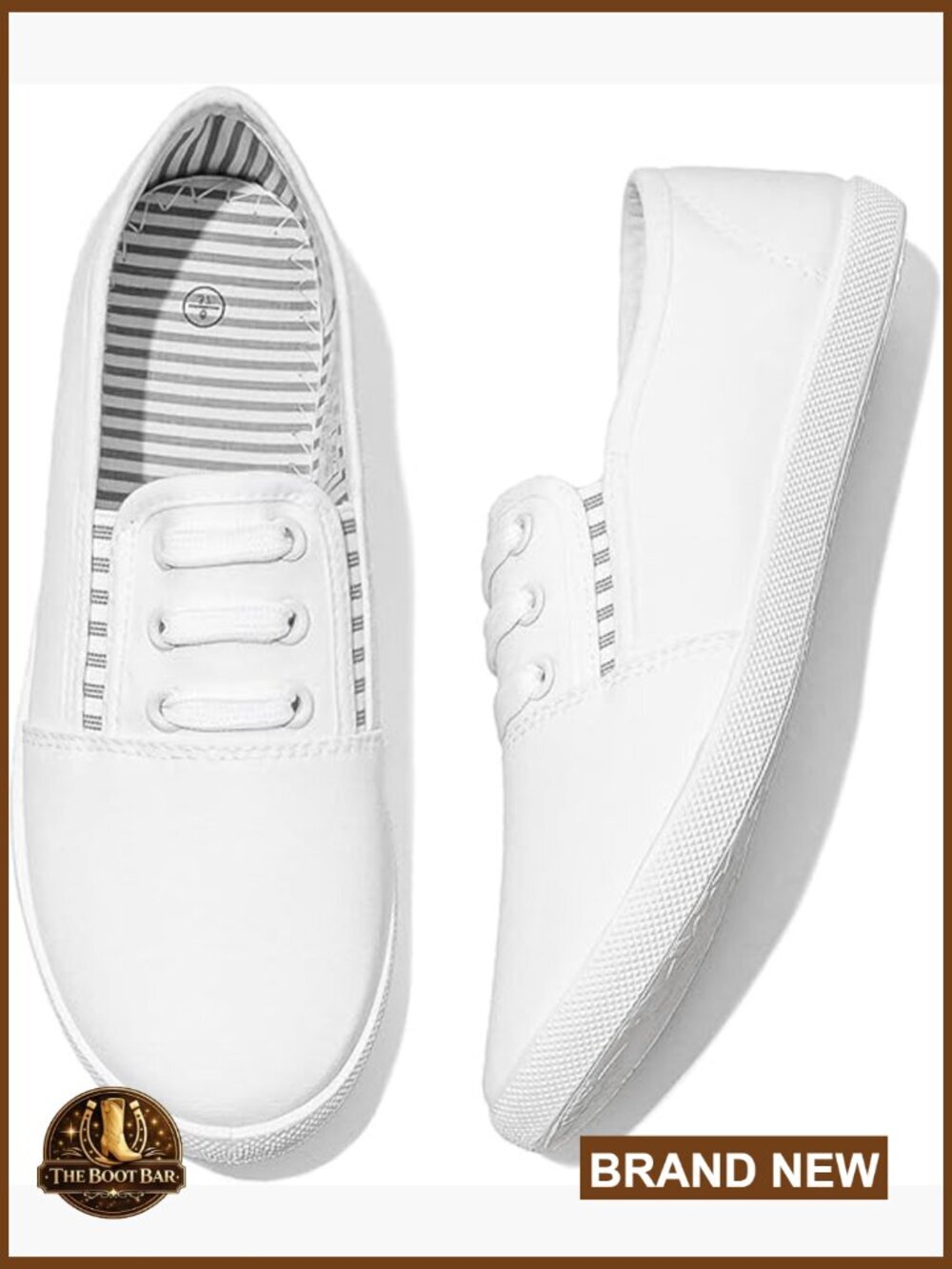 Women's Canvas Slip-On Sneakers, Non-Slip Work Shoes, Casual Walking Flats